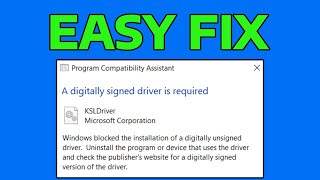 How To Fix Windows Requires a Digitally Signed Driver [upl. by Banerjee]