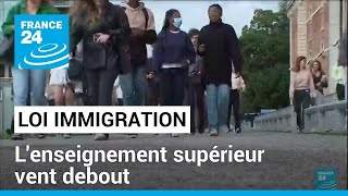 Loi immigration  lenseignement supérieur vent debout • FRANCE 24 [upl. by Riatsila]