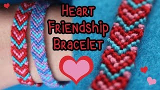 Tutorial Heart Friendship Bracelet 3 Colors ♥ [upl. by Balkin]