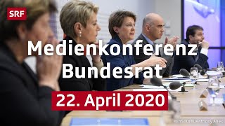 Medienkonferenz des Bundesrats  22 April 2020  SRF News [upl. by Gillett887]