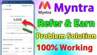 Myntra Refer And Earn Problem SolutionHow To Refer And Earn Myntra AppMyntra Refer And Earn [upl. by Lewes]