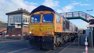 GBRf 66767 Kings Cross PSB 1971  2021 heading through Narborough Station [upl. by Itraa]