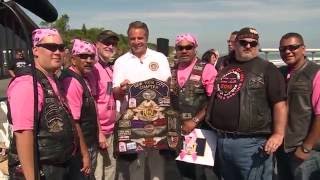 Governor Sandra Lee amp Billy Joel riding motorcycles to raise breast cancer awareness [upl. by Lipson31]