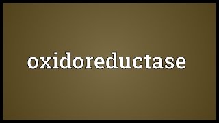 Oxidoreductase Meaning [upl. by Aliuqehs]