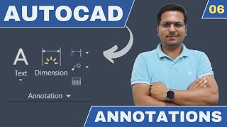 AutoCAD 2024 Hindi  Annotations Toolbar  Autocad Tutorials For Beginners In Hindi [upl. by Aihn236]