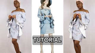 How to make this beautiful dress  Lutterloh pattern drafting tutorial [upl. by Gnihc]