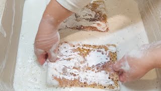 Strong Bleachy Piney Paste ⚠️ Sponges Squeezing ⚠️ ASMR [upl. by Dnallor945]