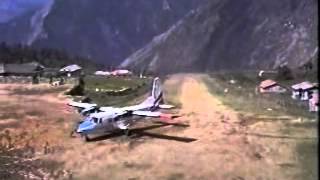 Plane landing at Lukla Airstip in the Khumbu Nepal [upl. by Poler]