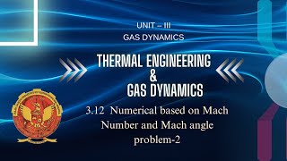 312 Problem 2 based on Mach Number and Mach angle  ME601 [upl. by Salahcin]