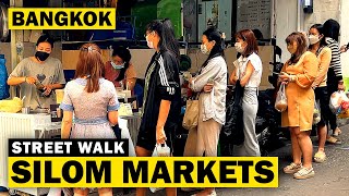 Silom Street Walk  4K  Bangkoks Silom Square and Lalai Sap Markets [upl. by Airat]