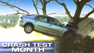 Crash Test Month Crashing Into A Tree At 55mph [upl. by Juetta]