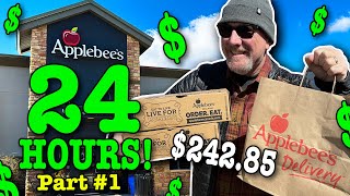 24 Hours Eating at Applebees and Stealth Camping • Part 1 [upl. by Leuqram]