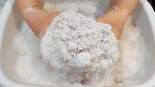 Bleach and Pine Powder 🤍 Sponges Squeezing and Handmixing 🤍 ASMR [upl. by Eissed]