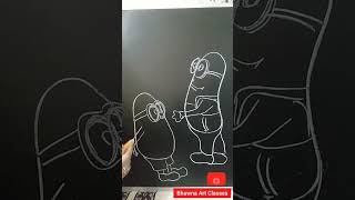 Easy Minions Drawing  Friendship Day minions shorts art drawing [upl. by Assilana]