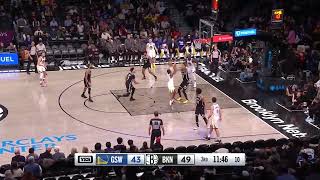 Jonathan Kuminga Two Handed Dunk Over Nic Claxton  Warriors vs Nets  February 5 2024 [upl. by Ailesor524]