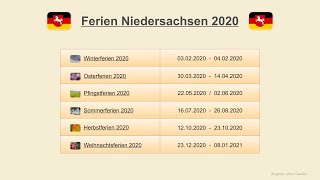 Ferien Niedersachsen 2020 [upl. by Akimad429]