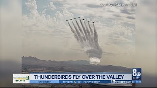 Thunderbirds flyover happens early and many Las Vegans missed it [upl. by Norihs]