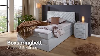 Boxspringbett Aufbau und Erklärung  Möbelix Schlafzimmer Beratung [upl. by Yelkreb]