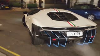 Qatari BILLIONAIRE STARTS Up £3M Lamborghini Centenario ampDrives to Secret Underground Parking London [upl. by Aken]