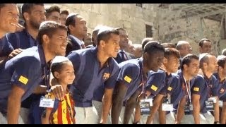 FC Barcelona led by football star Messi visits the Holy Land [upl. by Nogaem]