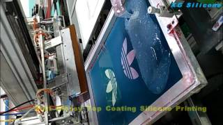 Screen printing silicone ink machine printing silicone ink Silicone Printing on machine [upl. by Nickolaus]