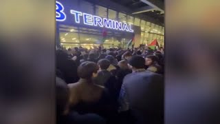 AntiIsrael mob storms Russian airport to protest flight from Tel Aviv [upl. by Barny]