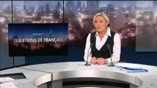 BFMTV 2012  questions de Français Marine Le Pen [upl. by Ferdinanda]