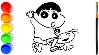 How to draw ShinChan step by step  ShinChan Nohara yo yo  ShinChan [upl. by Fugere702]