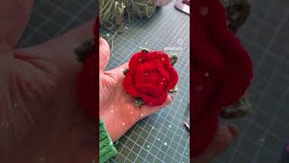 Crochet Rose Ferrero Rocher chocolate cover tutorial crochet crochetflower ferrerorocher [upl. by Vacla]