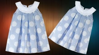 DIY Box Pleated Yoke Baby Frock Full Tutorial [upl. by Anoiuq729]