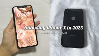 iPhone X unboxing in 2023  accessories  Aesthetic unboxing iphone iphonex apple [upl. by Kela]