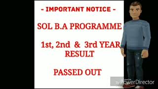 SOL BA PROGRAMME and BCOM 1ST 2ND amp 3RD YEAR RESULT 2017 ANNOUNCED [upl. by Aehr]