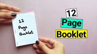 How To Make a 12 Page Booklet with Paper  No Glue [upl. by Naot244]