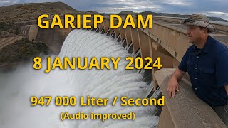 Gariep Dam 8 January 2024  Vanderkloof Dam set to overflow and Lower Orange river levels rise sharp [upl. by Bev]