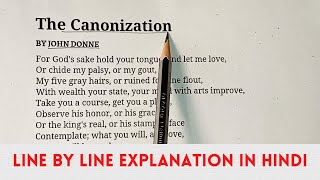 The Canonization  John Donne Hindi Explanation summary and analysis of The Canonization [upl. by Arak]