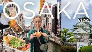 EXPLORING OSAKA JAPAN Amazing Street Food in Dotonbori [upl. by Aissila]