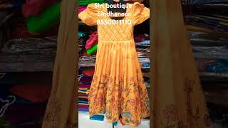 Simple klamkari frock  pleated frock siri boutique sindhanur 8550011110 [upl. by Eseryt724]