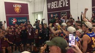 Brisbane Lions sing the song after winning 2024 AFL Grand Final [upl. by Meekahs]