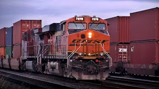 BNSF leads CP V71 train on the BCR Port Sub heading to Roberts Bank BC [upl. by Bussey889]