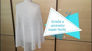 Scialle a Uncinetto Il più facile che cè Perfetto per principianti [upl. by Odrautse]