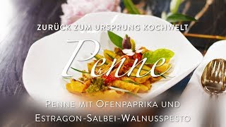 Kochwelt  Penne mit Ofenpaprika und SalbeiEstragonWalnusspesto [upl. by Karin]