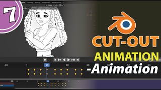 Blender 2d CUTOUT Animation Course Part 7  Animation [upl. by Enylhsa]