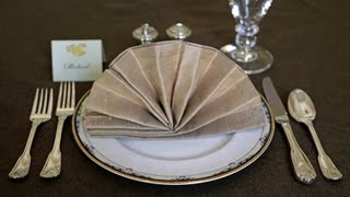 Napkin Folding  Fancy Fan [upl. by Kcirddet]