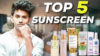 Top 5 sunscreen for Men in India  Sunscreen Tanning Sunburn Skin care Skincare Routine हिंदी [upl. by Latnahc]