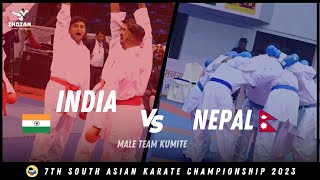 India vs Nepal Final Team Kumite  7th South Asian Karate Championship 2023 [upl. by Kahlil]