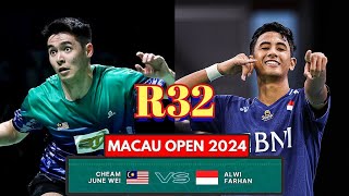 R32🇲🇾Cheam June Wei VS 🇲🇨Alwi Farhan MacauOpen2024 [upl. by Mafala263]