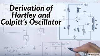 Derivation of Hartley Oscillator and Colpitts Oscillator Generalized equation HINDI [upl. by Stanton]