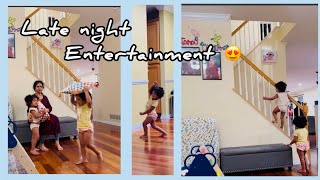 Our late night entertainment by twins 😂😍 chaithratara [upl. by Atinot639]