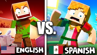 🎵 ENGLISH vs SPANISH quotAngry Alexquot Minecraft Animation Music Video [upl. by Brett]