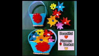 art4c4How to Make Basket with Foam SheetFlowers 🌹 Basket 🧺 [upl. by Ehtylb264]